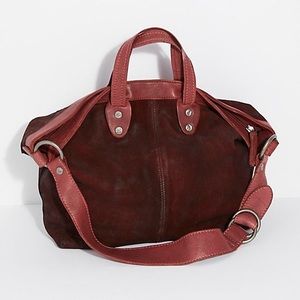 Free People Vintage Distress Tote Red